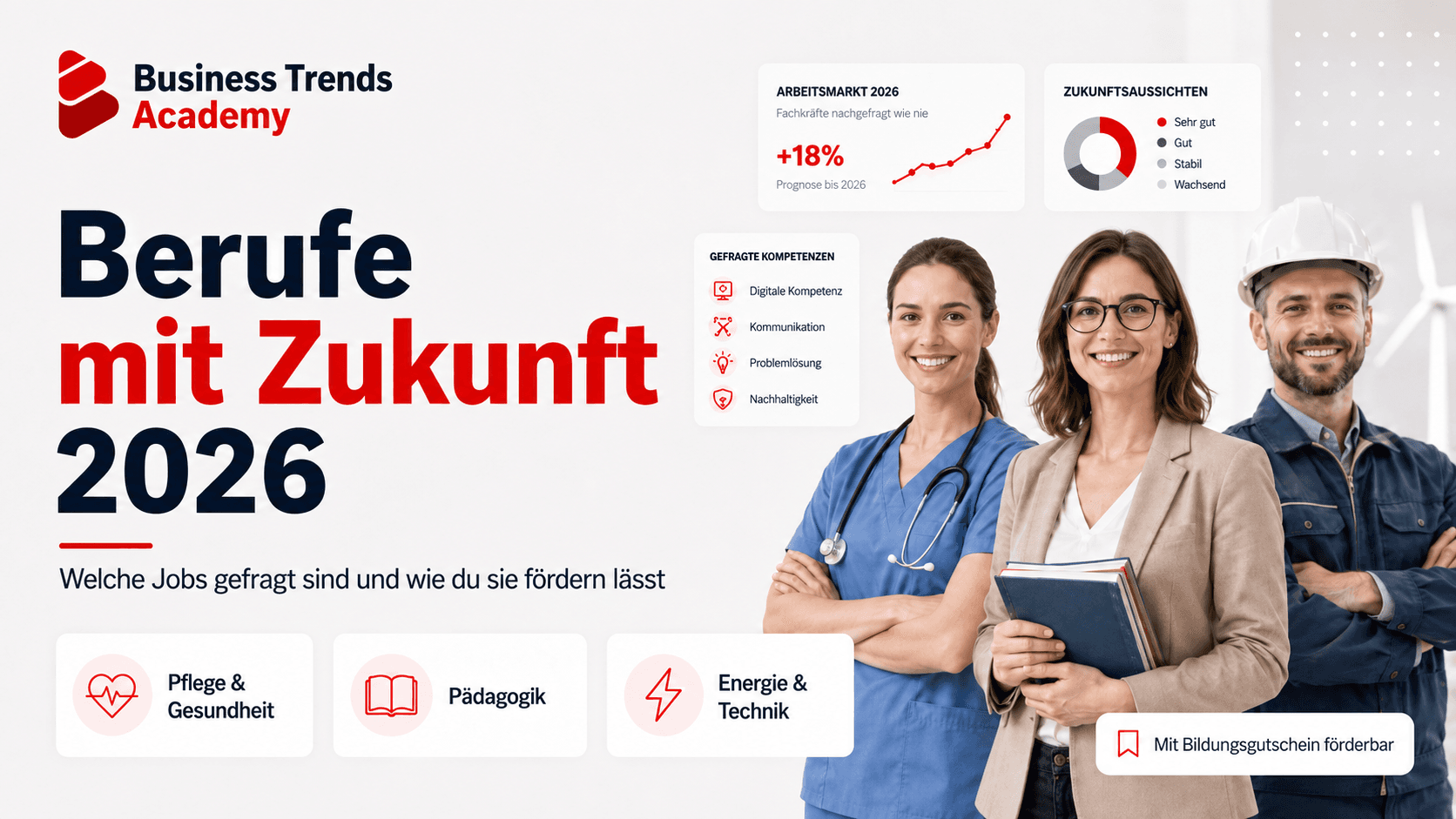 Berufe mit Zukunft 2026: Welche Jobs gefragt sind – und wie du sie fördern lässt